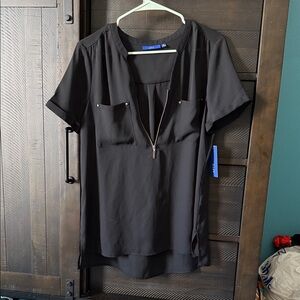 Apt. 9 Black Women's Blouse with Zipper Detail